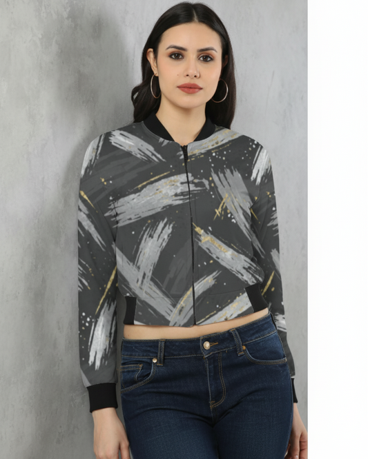 Monochrome Canvas Women's AOP Bomber Jacket
