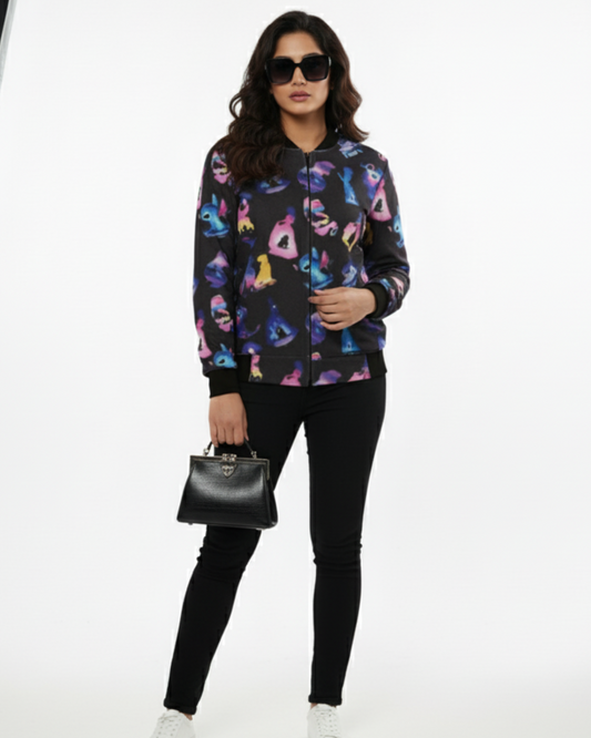 Galaxy Silhouette Unisex AOP Bomber Jacket Upto 5XL