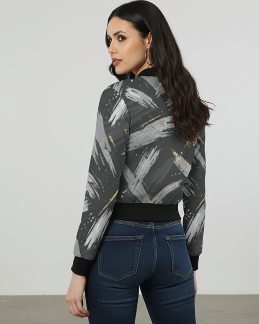 Monochrome Canvas Women's AOP Bomber Jacket