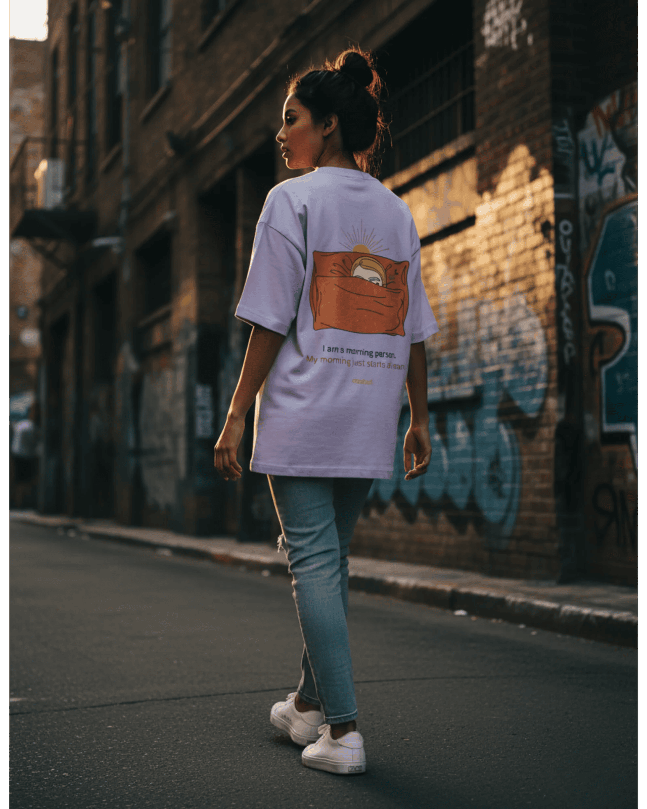 Sunrise Sloth Unisex Terry Oversized Tee