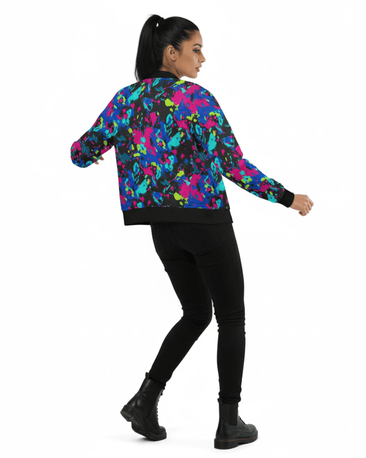 Vibrant, Controlled Chaos: Unisex AOP Bomber Jacket Up to 5XL