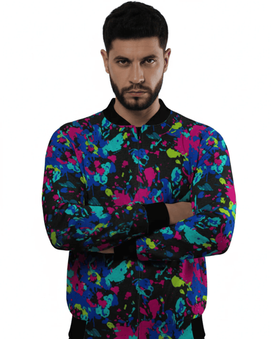 Vibrant, Controlled Chaos: Unisex AOP Bomber Jacket Up to 5XL