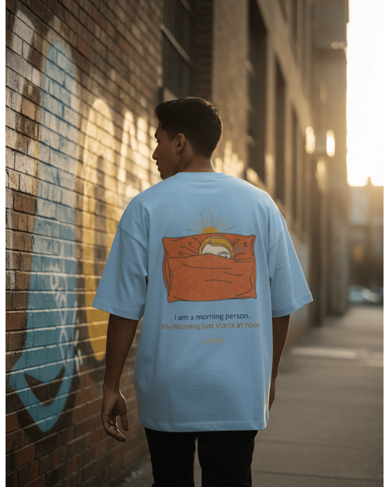 Sunrise Sloth Unisex Terry Oversized Tee