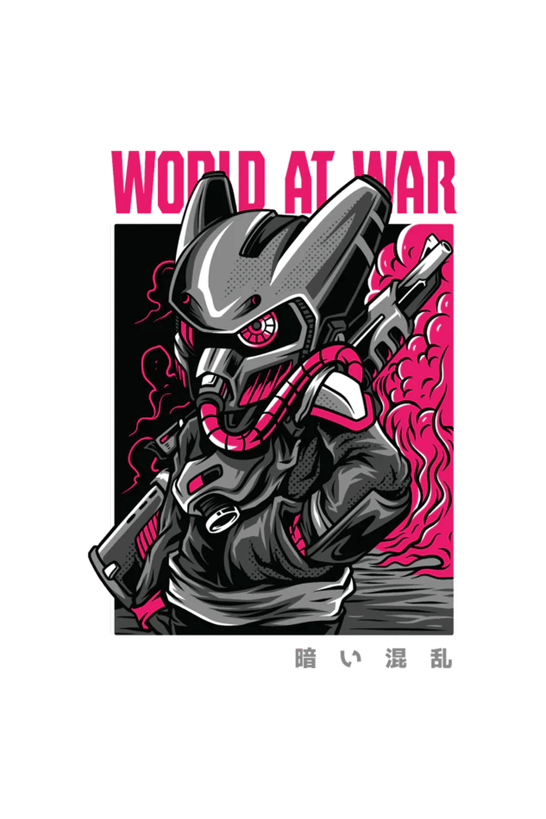 Oversized Acid Wash Tee - World At War