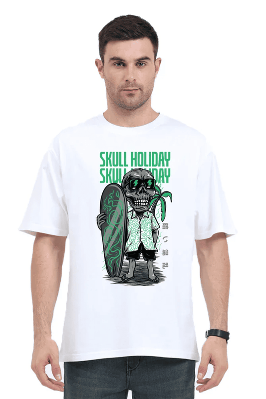 Oversized Comfort Tee - Skull Holiday