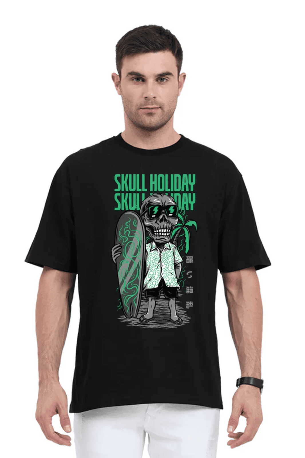 Oversized Comfort Tee - Skull Holiday