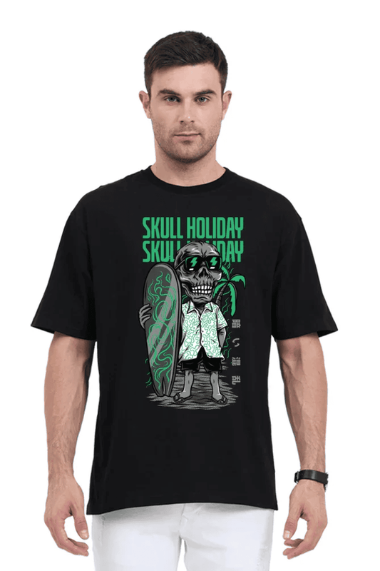 Oversized Comfort Tee - Skull Holiday