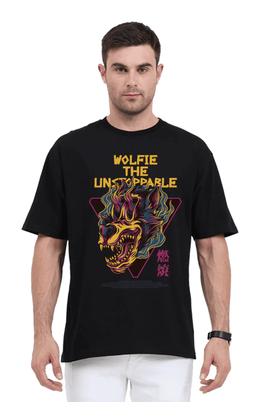Oversized Comfort Tee - Wolf Design