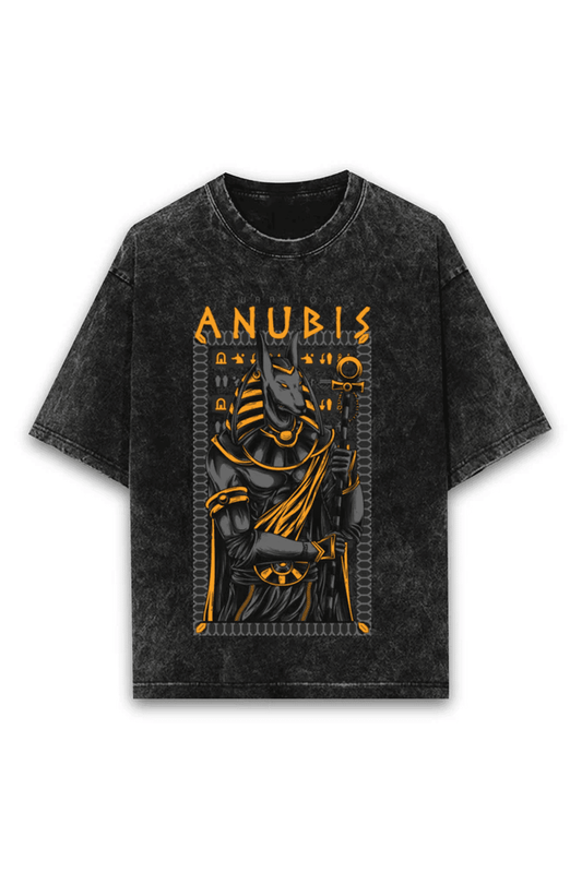 Oversized Acid Wash Tee - Anubis