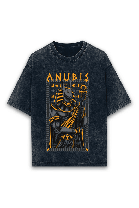 Oversized Acid Wash Tee - Anubis