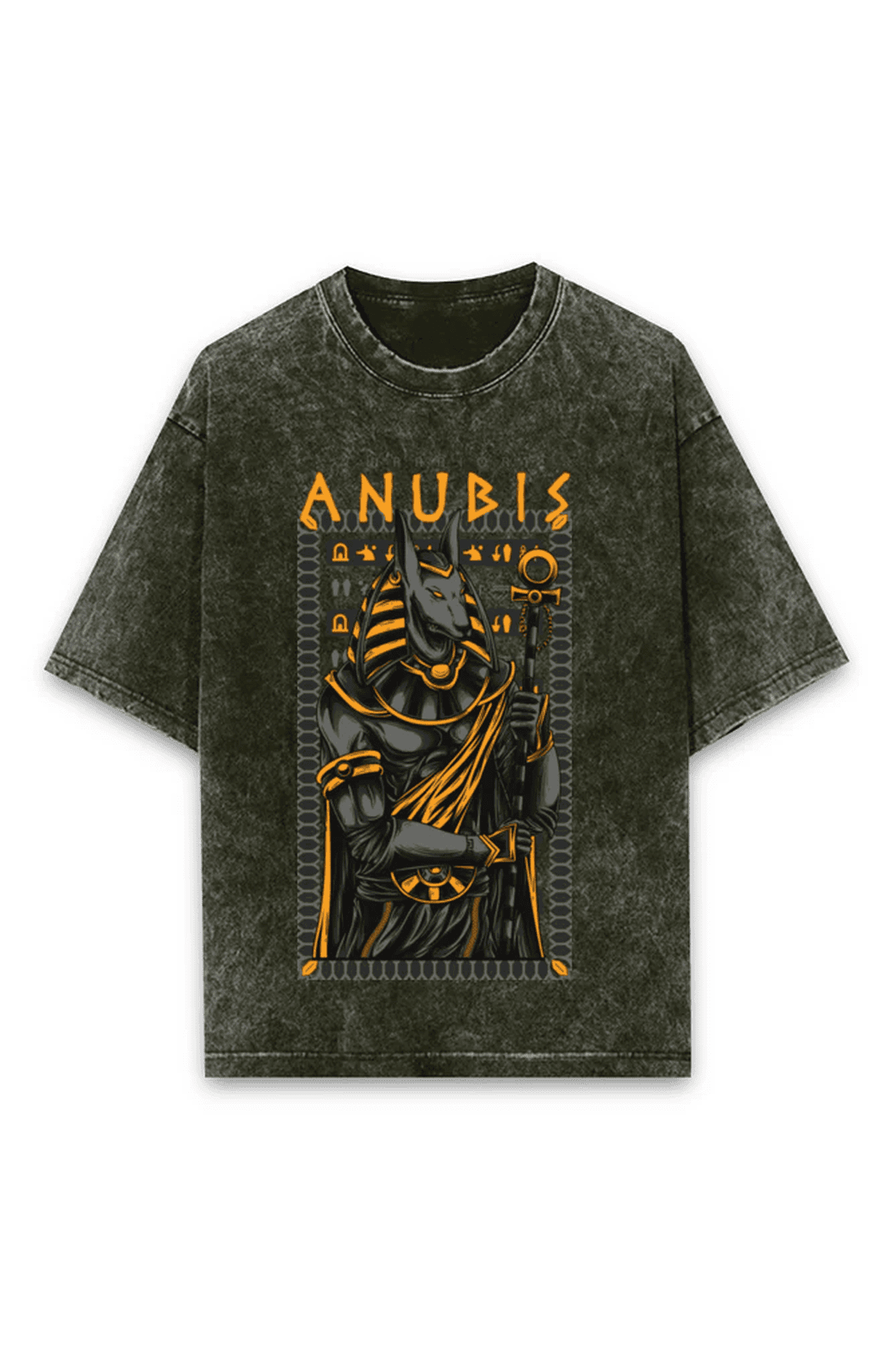 Oversized Acid Wash Tee - Anubis
