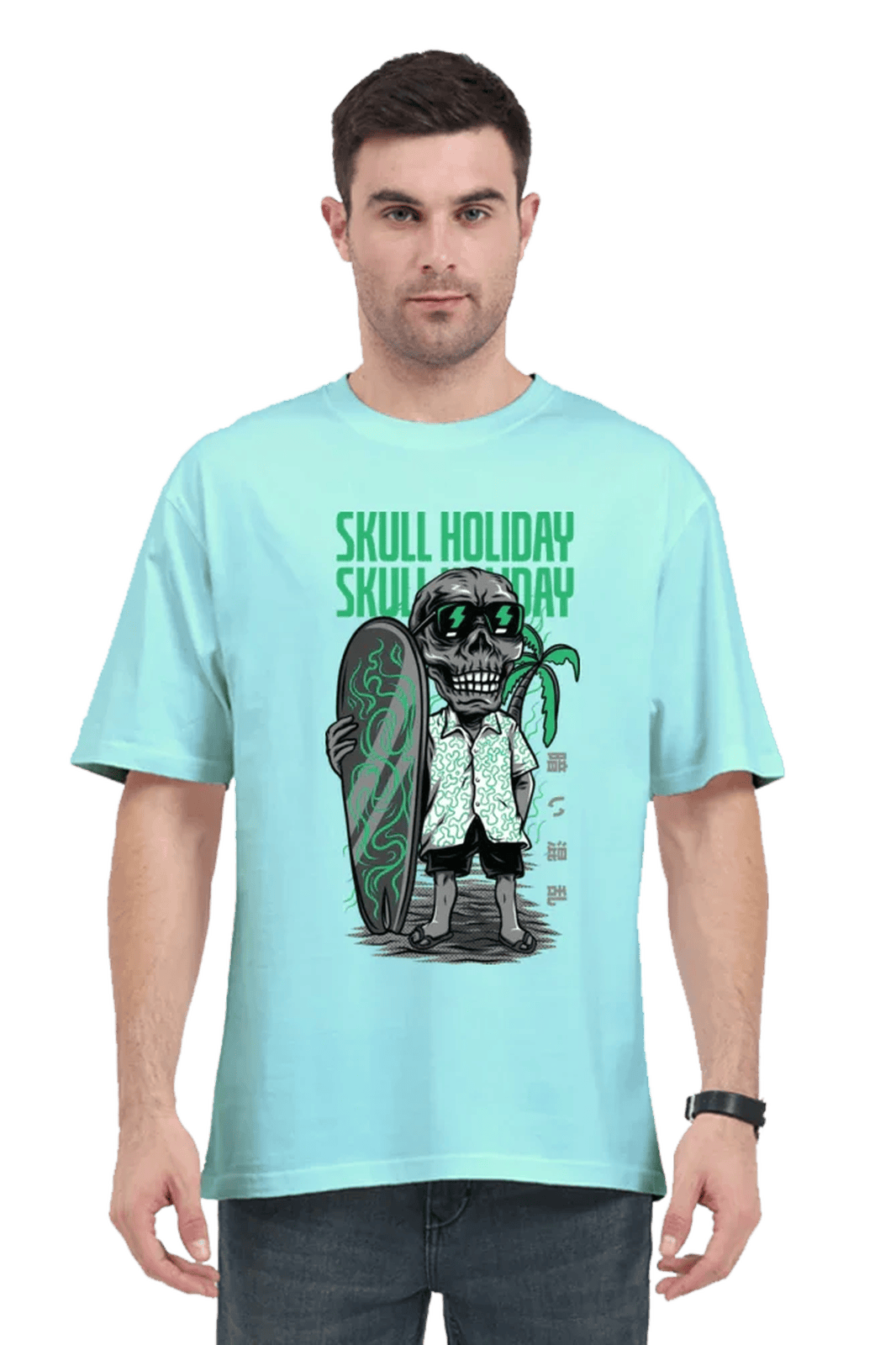 Oversized Comfort Tee - Skull Holiday