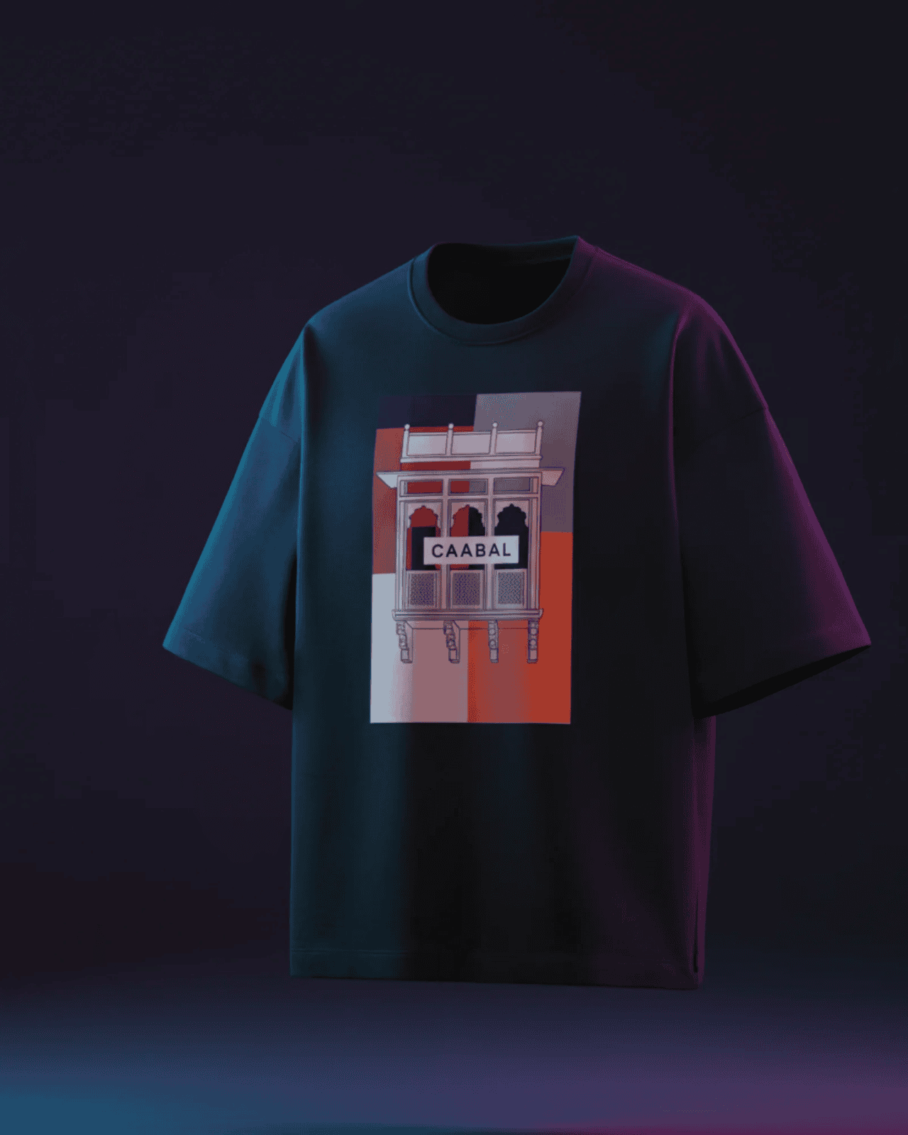 Jharokha-Inspired Unisex Terry Oversized Tee