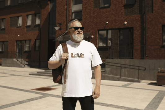 Love Print Terry Cotton T-Shirt