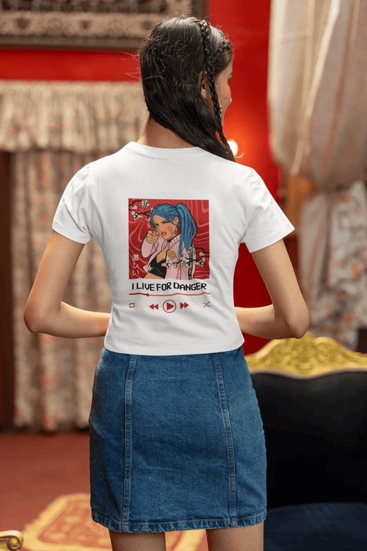 I Love Danger Crop Top – Bold and Adventurous Style