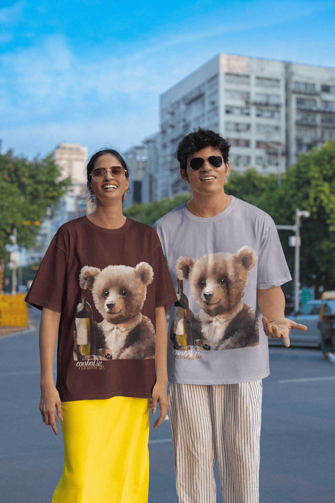 Bear-y Good Wine Oversized Terry Cotton Tee - Ultimate Comfort and Style