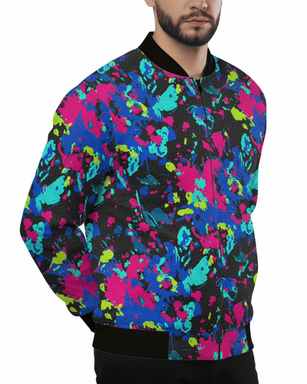 Vibrant, Controlled Chaos: Unisex AOP Bomber Jacket Up to 5XL