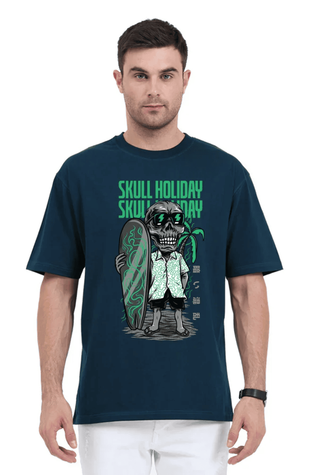 Oversized Comfort Tee - Skull Holiday