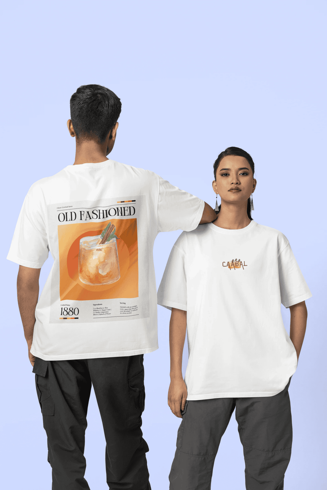 Old Fashioned Cocktail Terry Cotton Oversized Tee