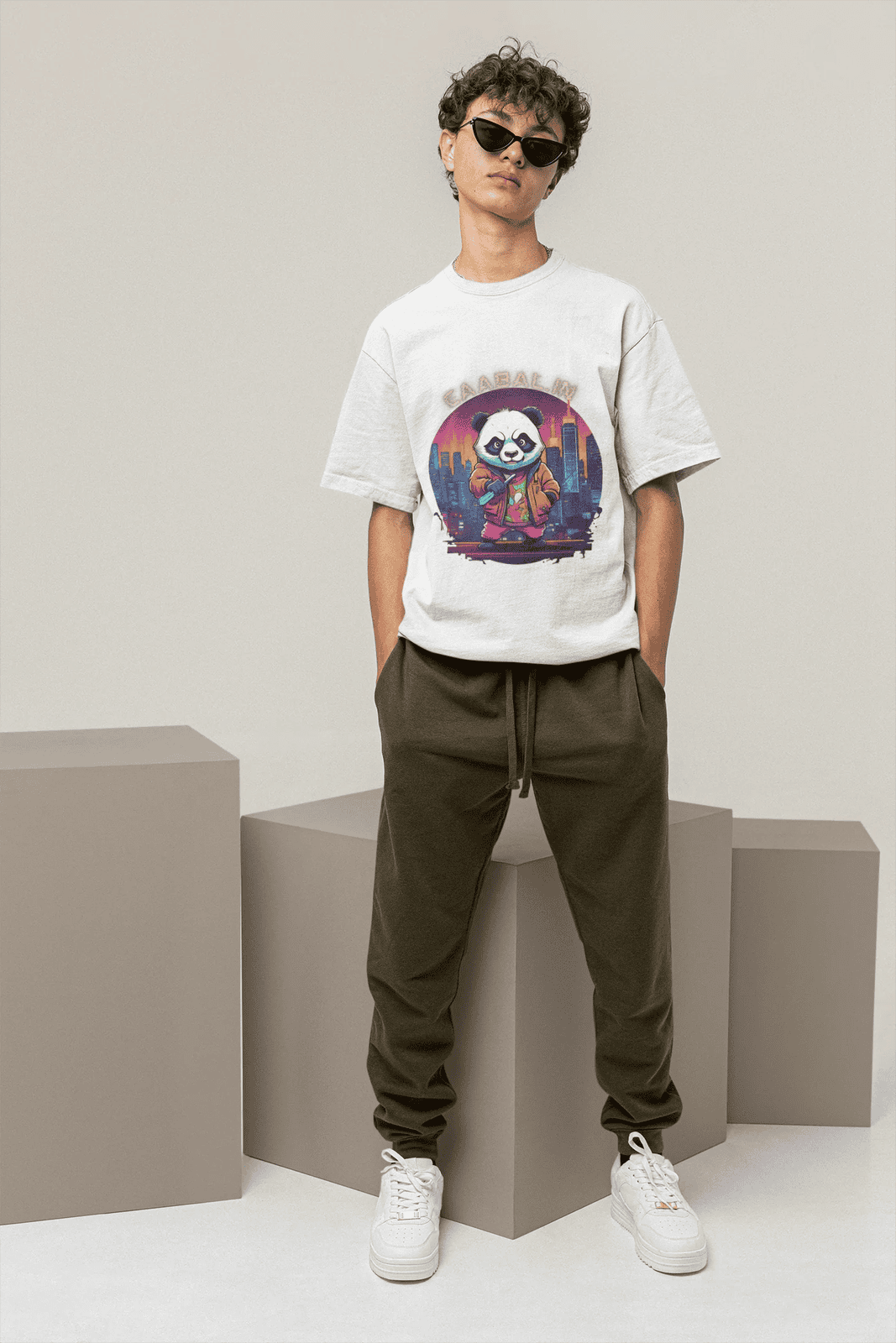 Gangster Panda Terry Cotton Oversized Tee