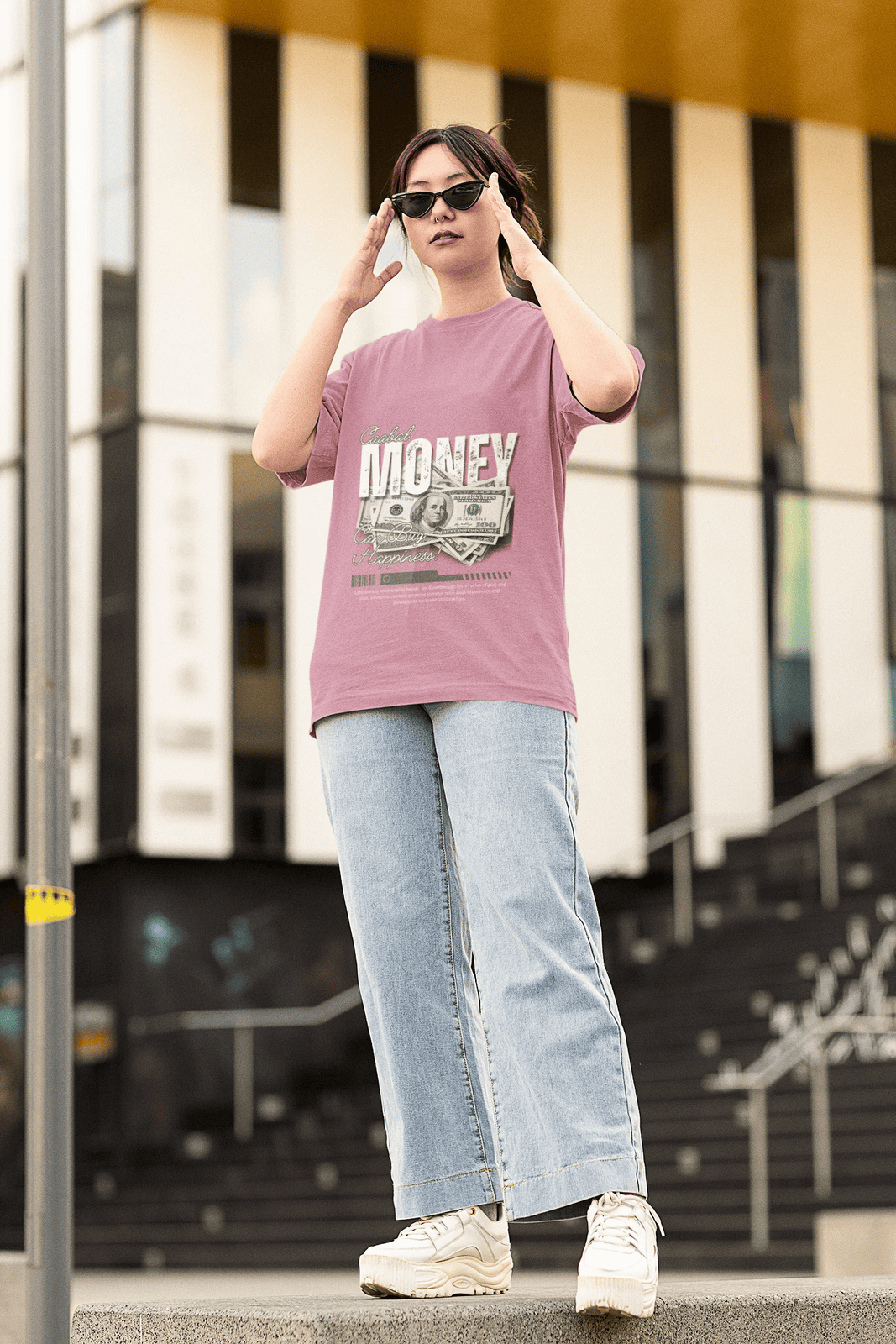 Money Can Buy Happiness - Terry Oversized T-shirt