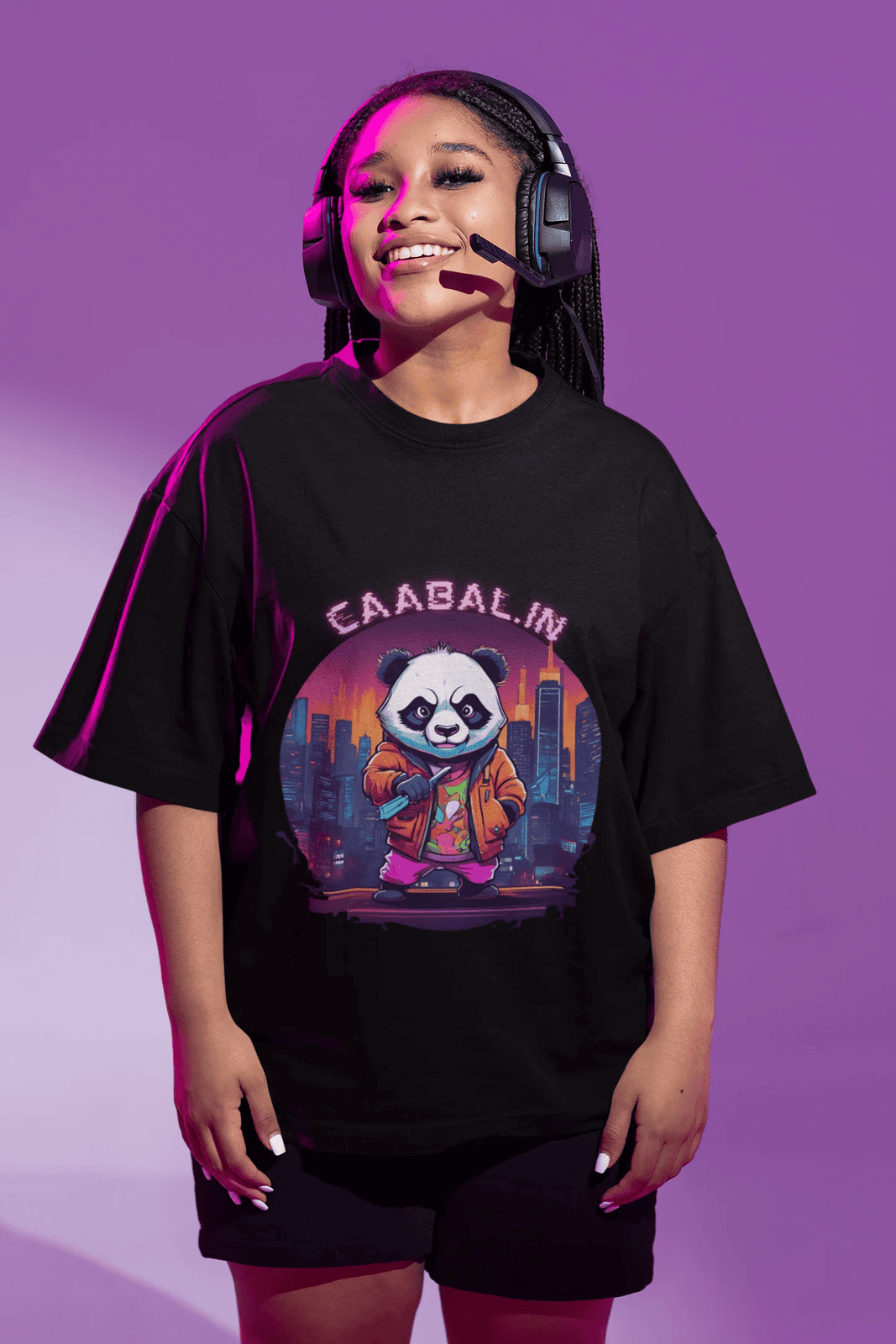 Gangster Panda Terry Cotton Oversized Tee