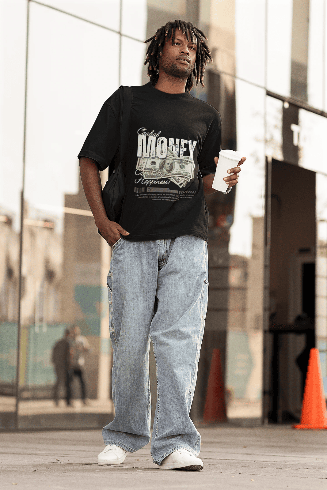 Money Can Buy Happiness - Terry Oversized T-shirt